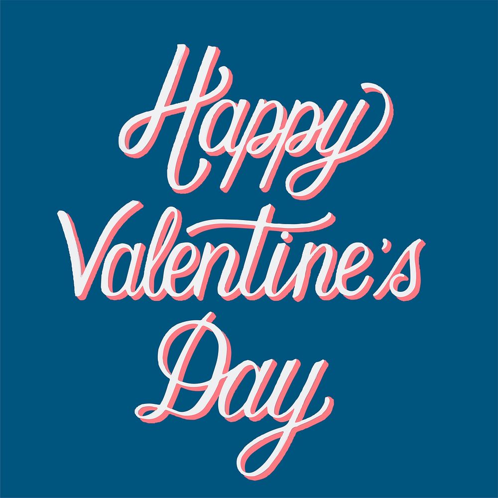 Handwritten style of Happy Valentine's Day typography