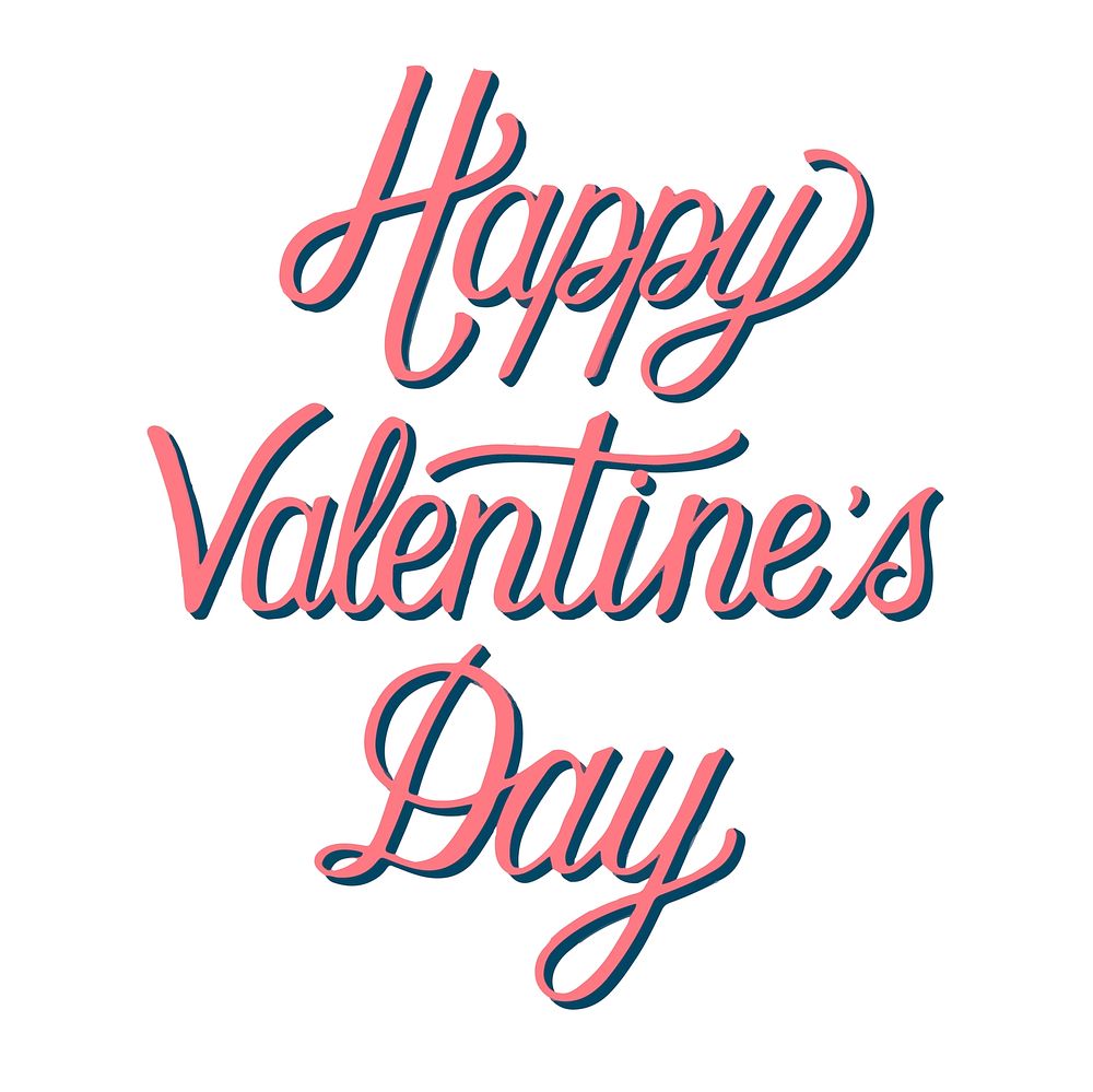 Handwritten style of Happy Valentine's Day typography