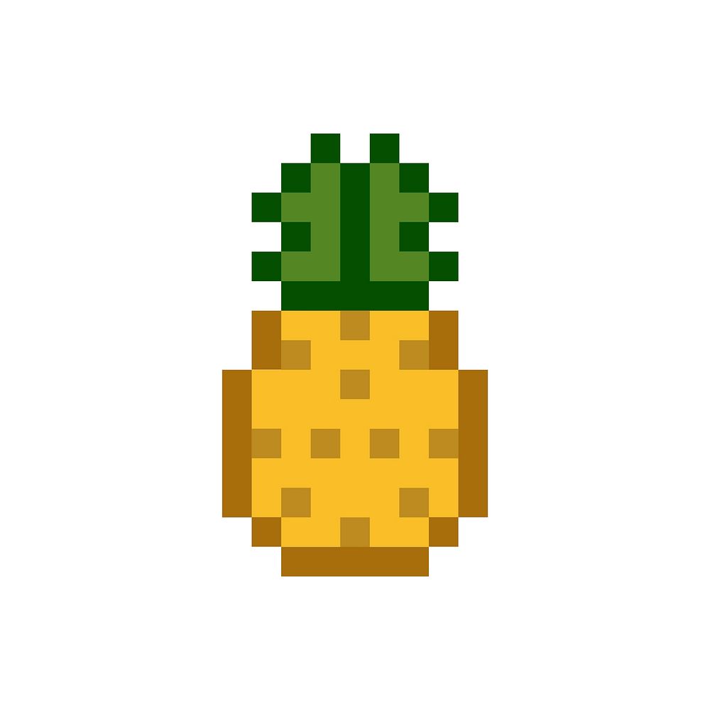 A pineapple pixelated fruit graphic