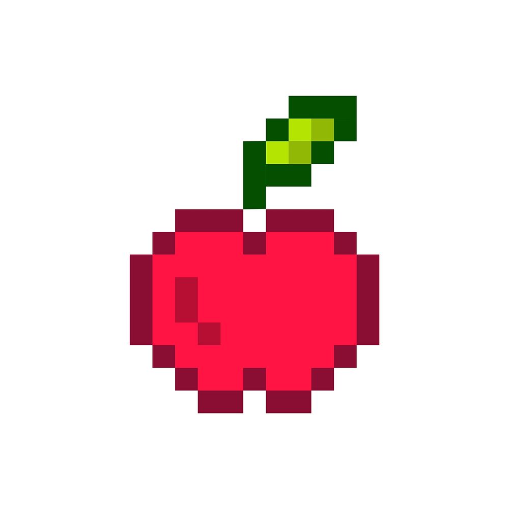 Red apple pixelated fruit graphic