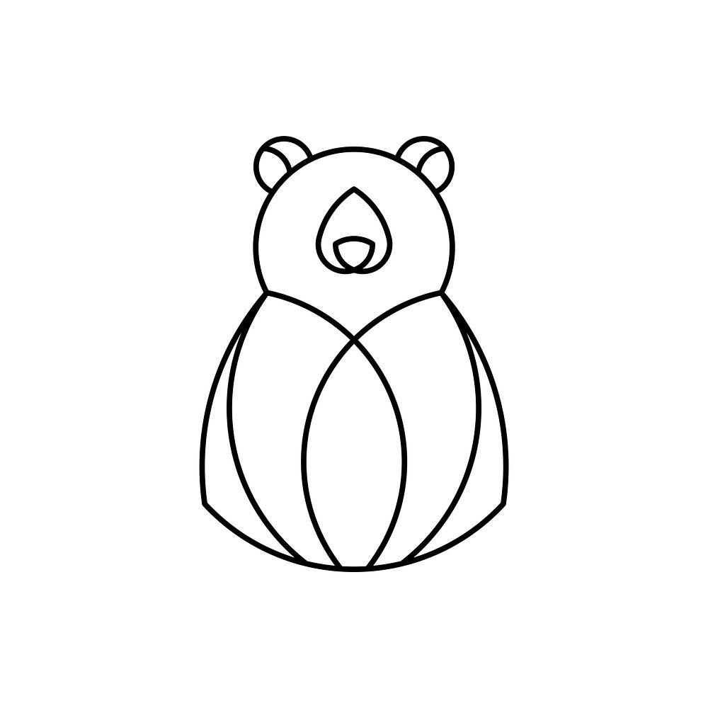 Linear bear geometrical animal vector