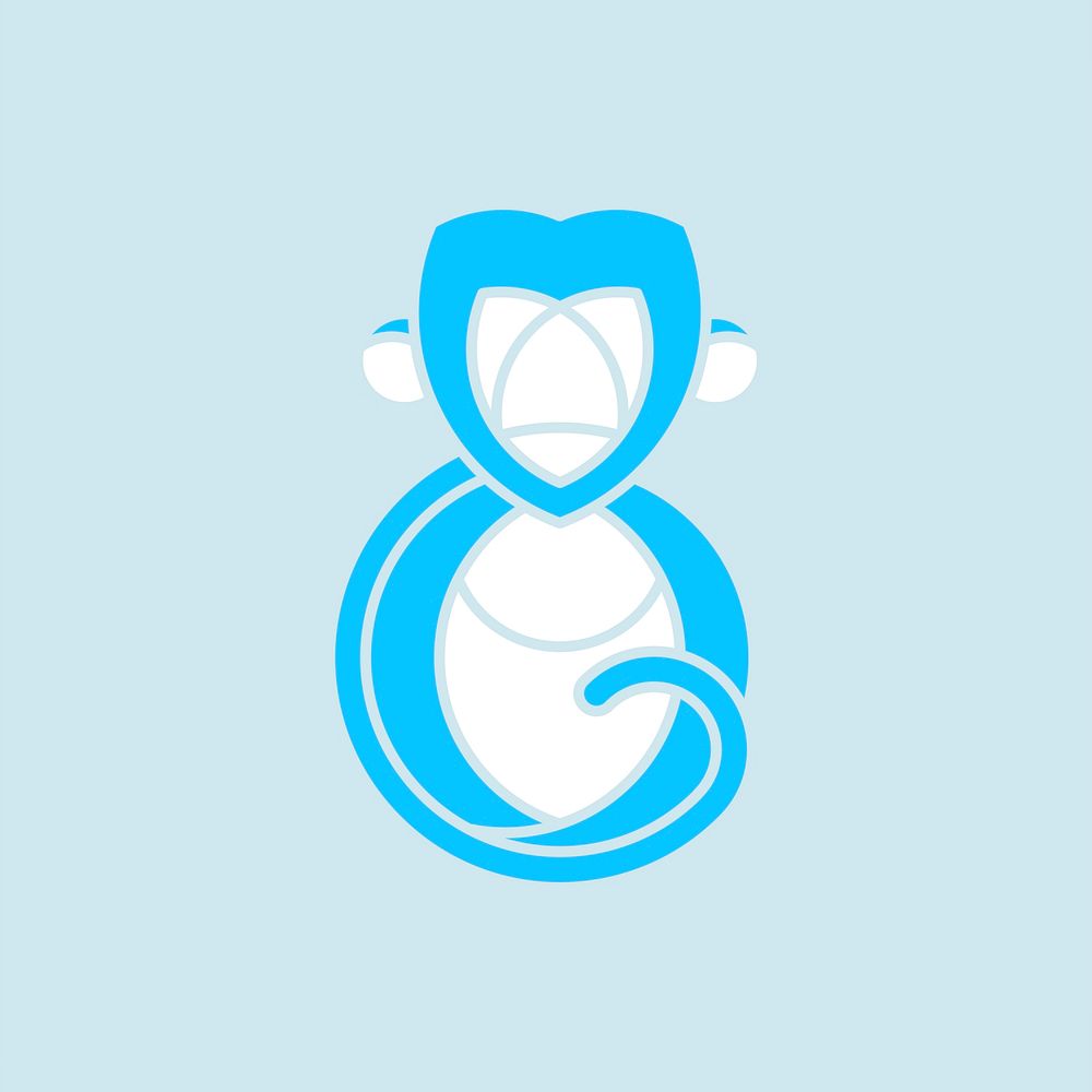 Cute monkey geometrical animal vector