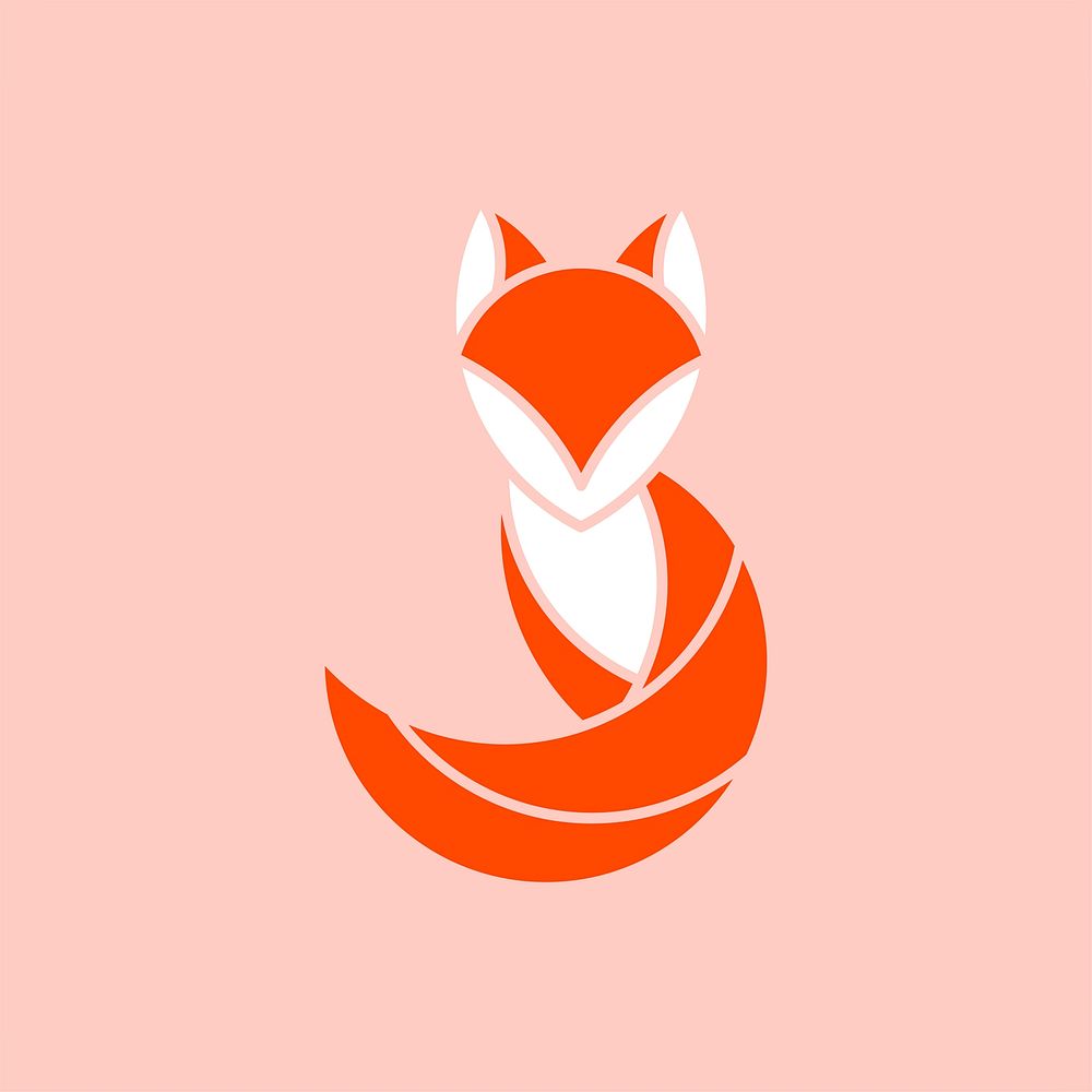 Cute fox geometrical animal vector