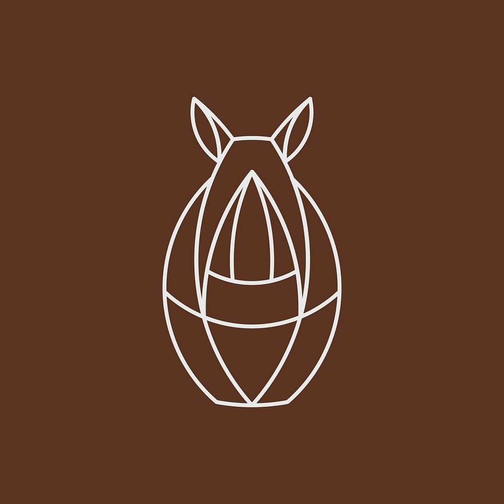 Linear rhino geometrical animal vector