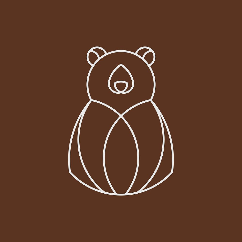 Linear bear geometrical animal vector