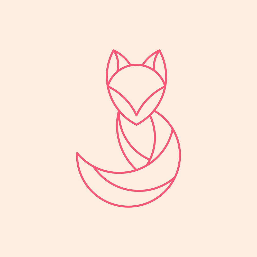 Linear fox geometrical animal vector