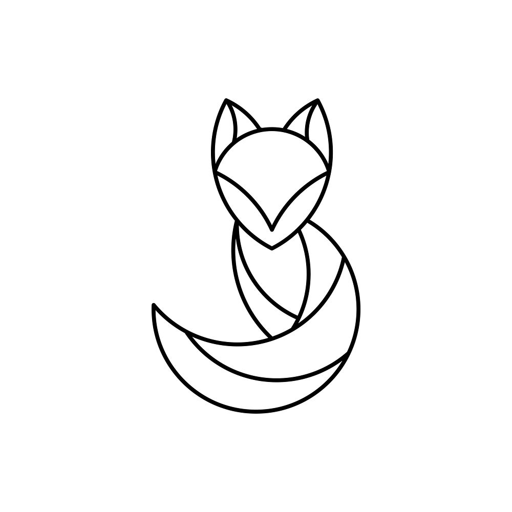 Linear fox geometrical animal vector