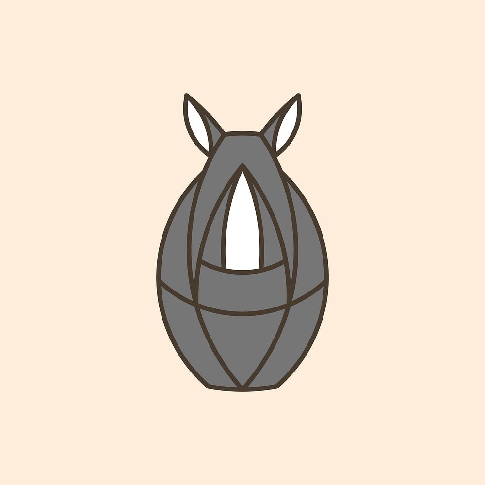 Cute rhino geometrical animal vector