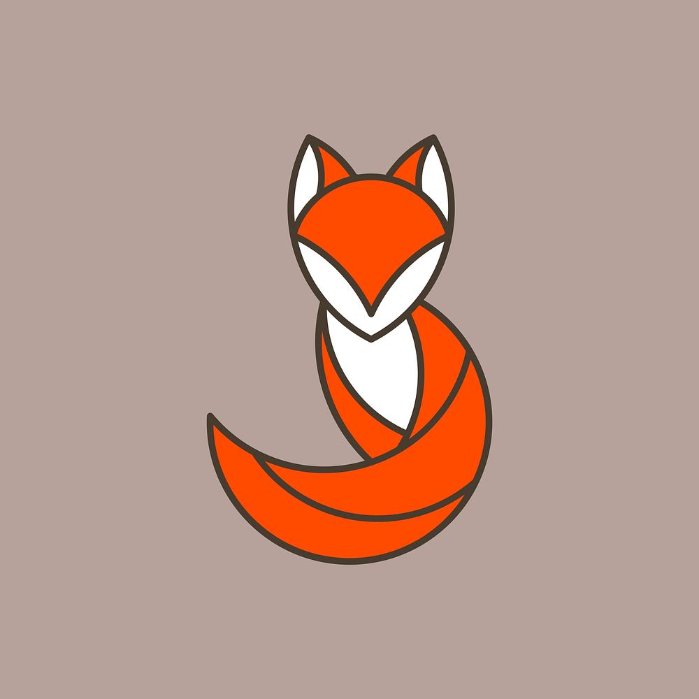 Cute fox geometrical animal vector