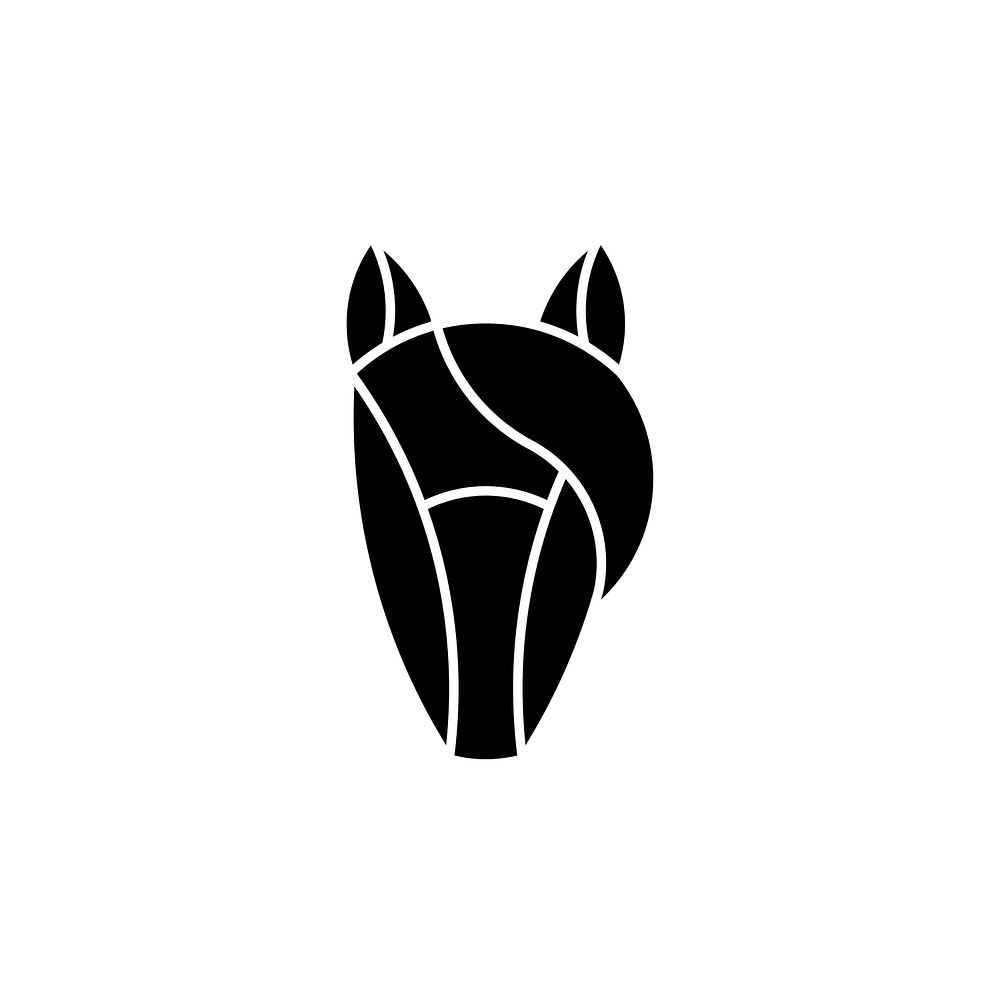 Linear illustration of a horse's head