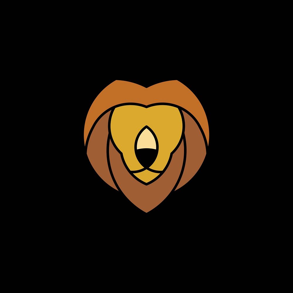 Linear illustration of a lion's head