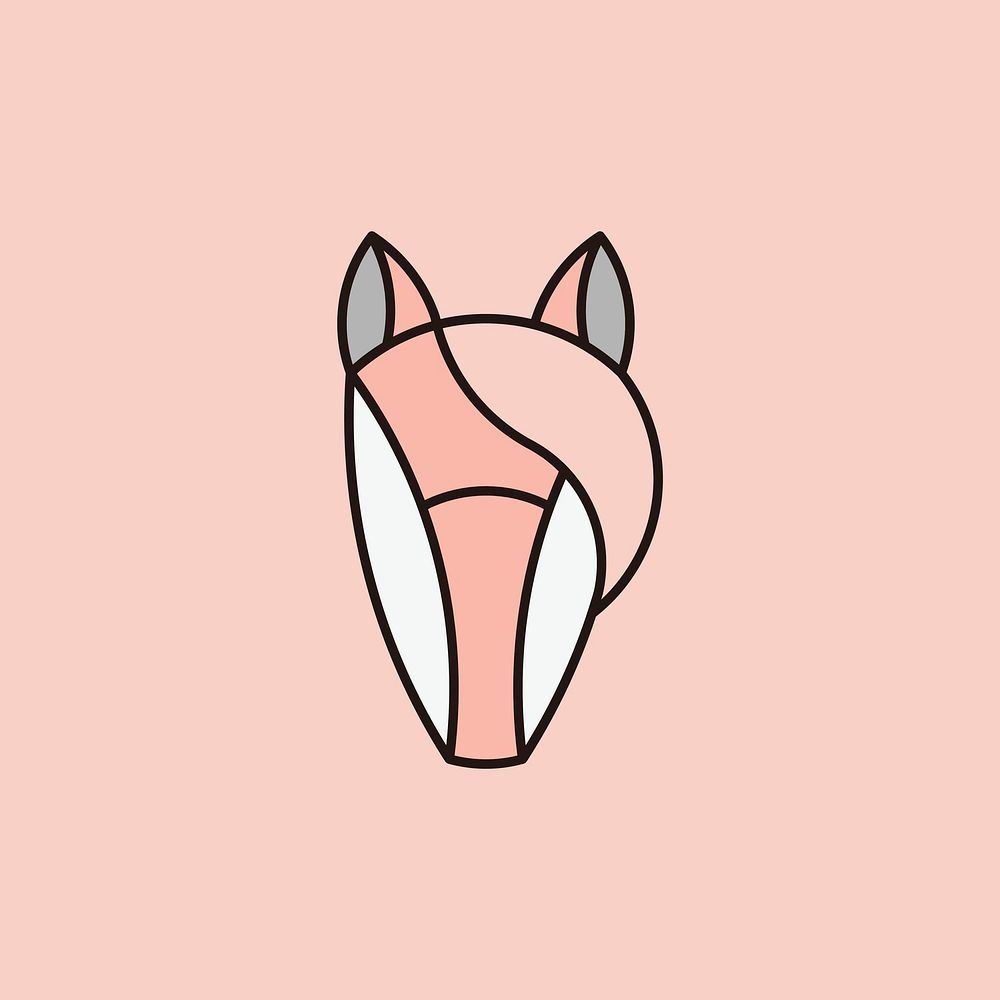 Linear illustration of a horse's head