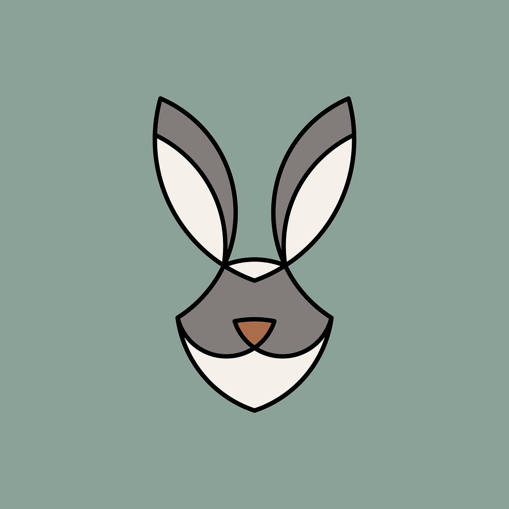 Linear illustration of a rabbit's head