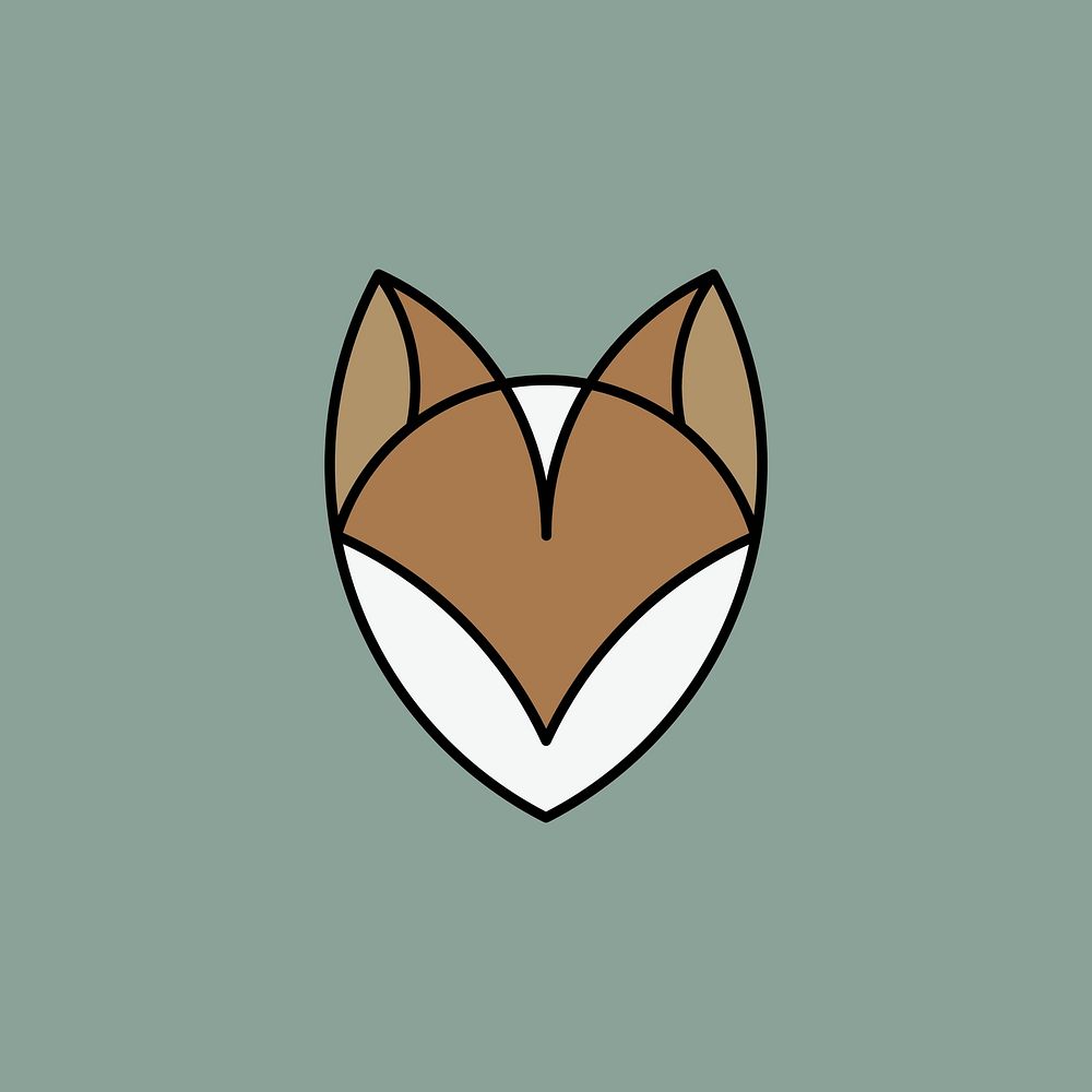 Linear illustration of a fox's head