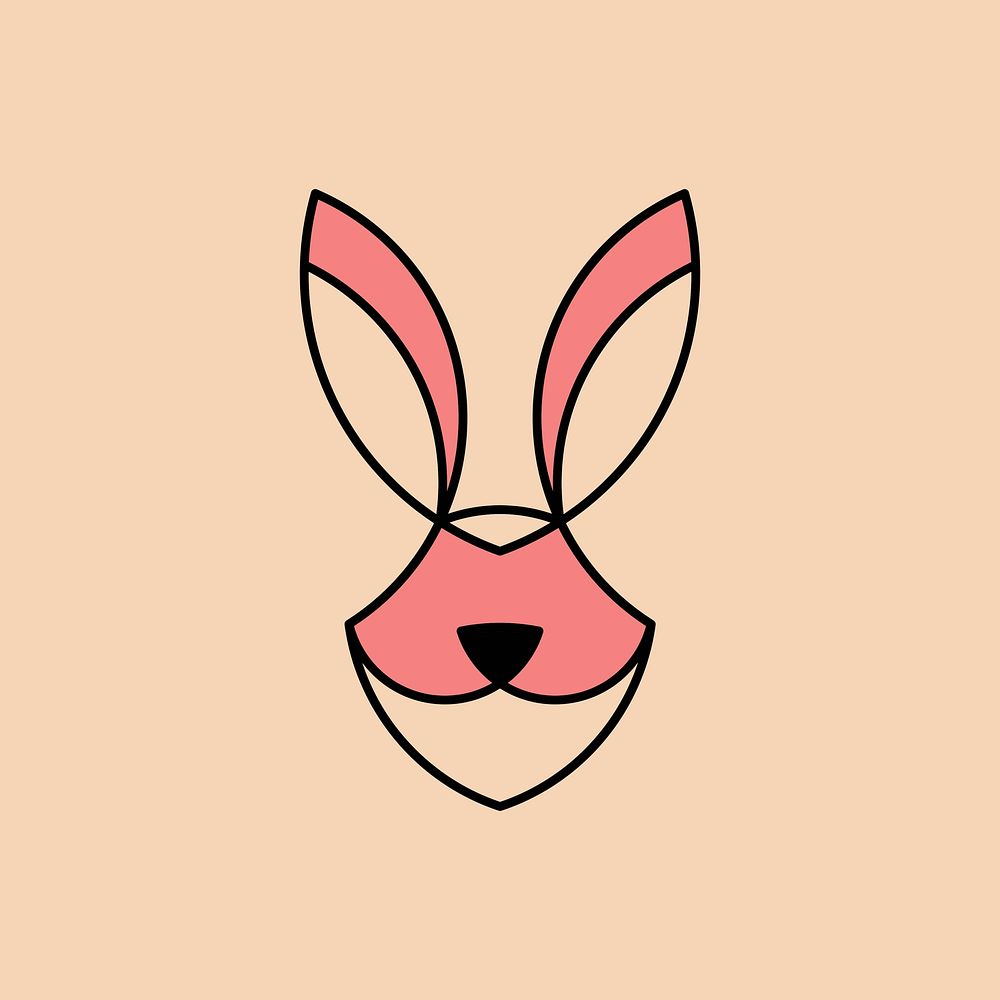 Linear illustration of a rabbit's head