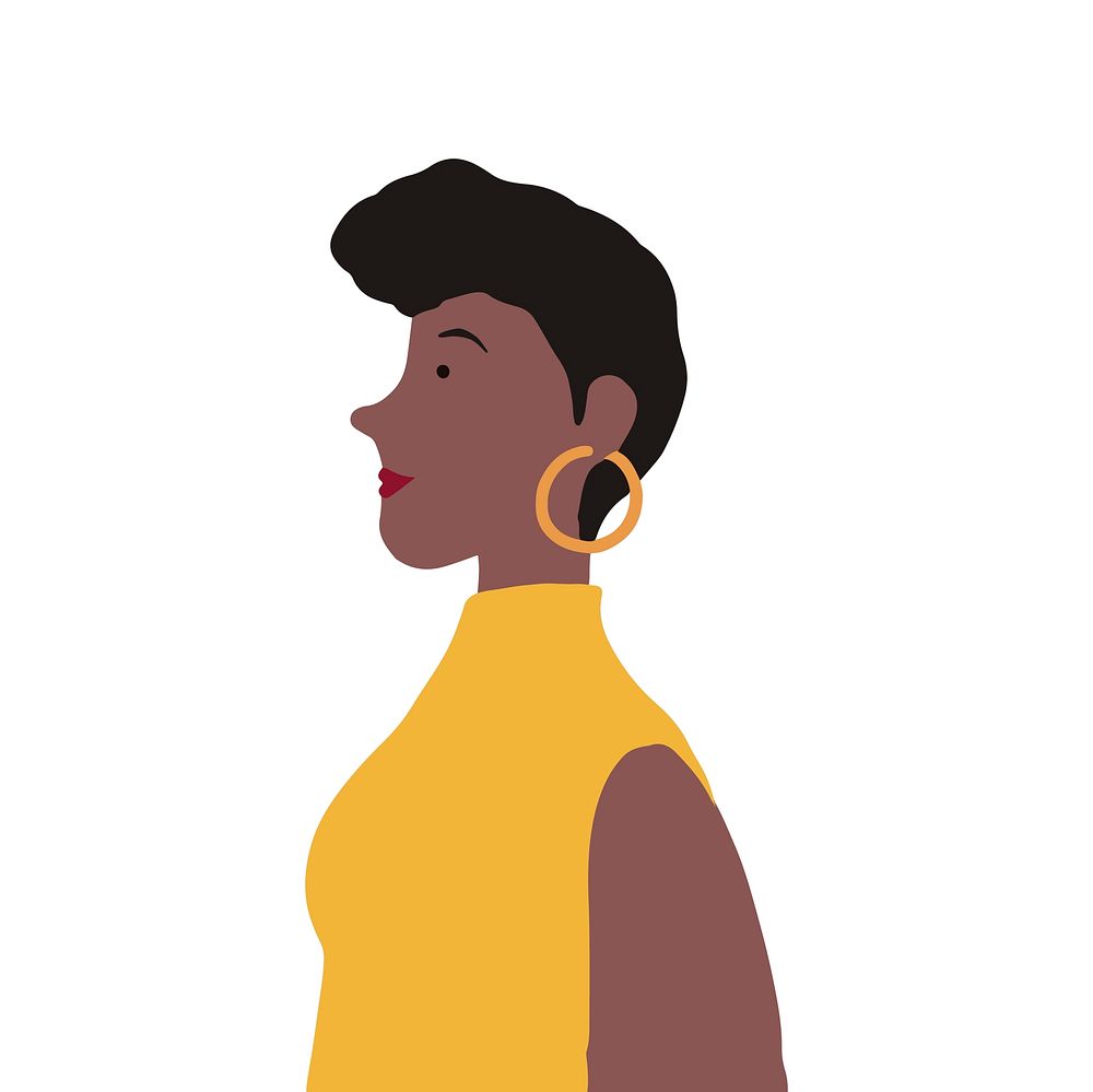 Strong African American female in profile vector