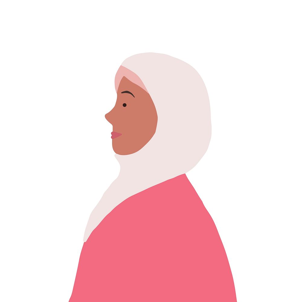 Strong muslim woman in profile vector