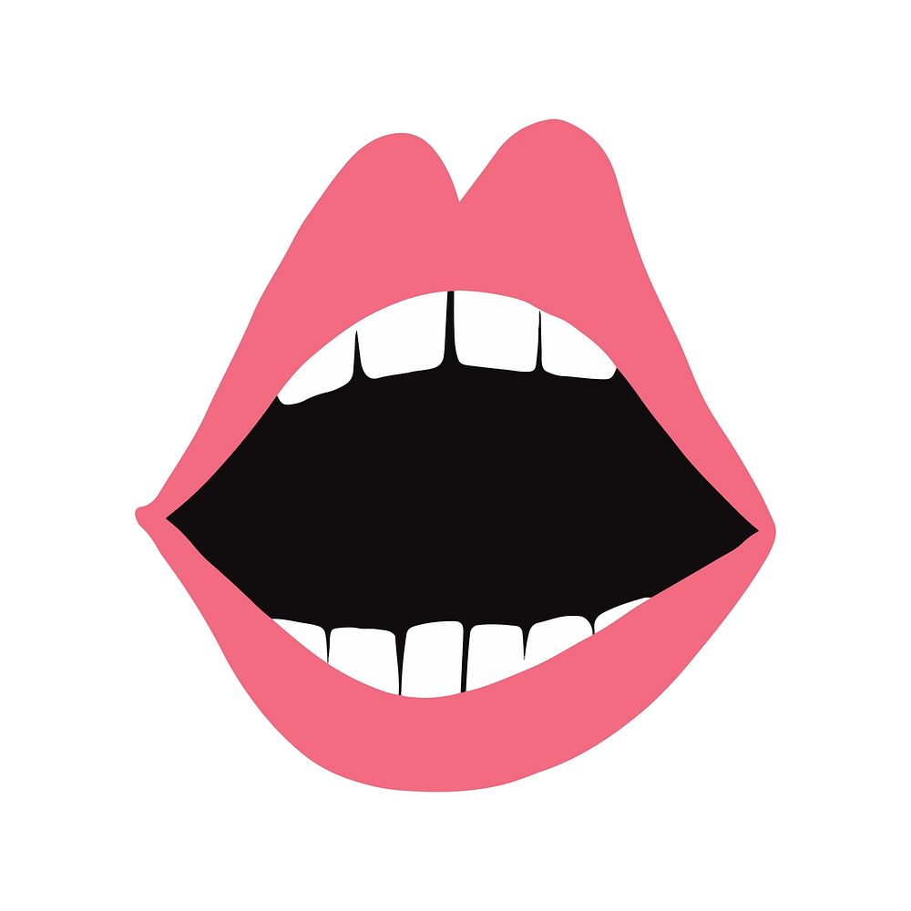 Pink lips female power vector