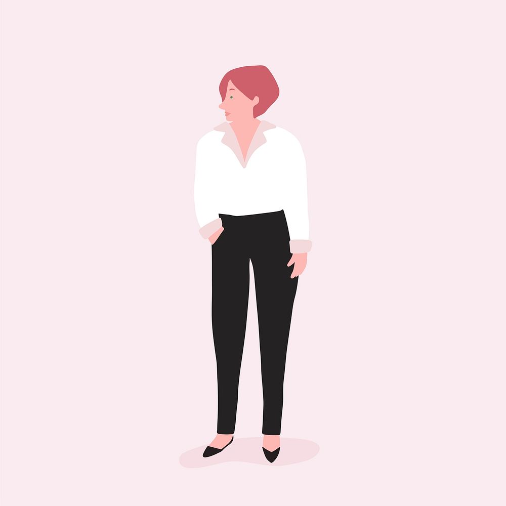 Strong woman full body vector