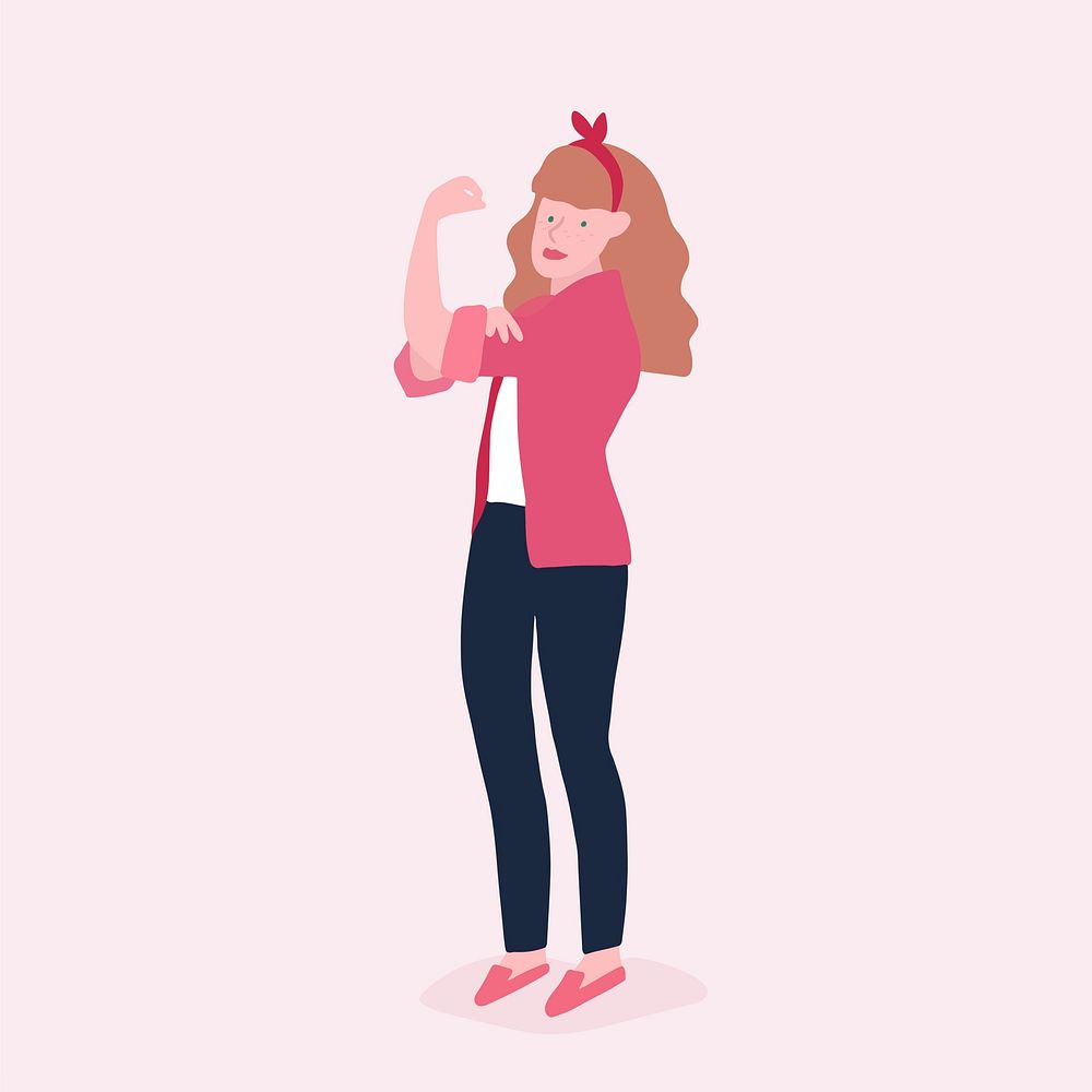 Strong woman full body vector