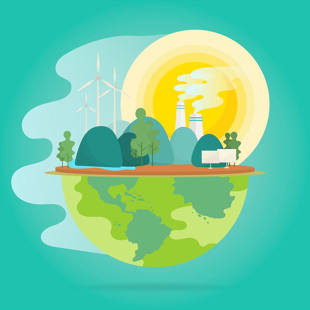 Global warming effect environmental conservation vector