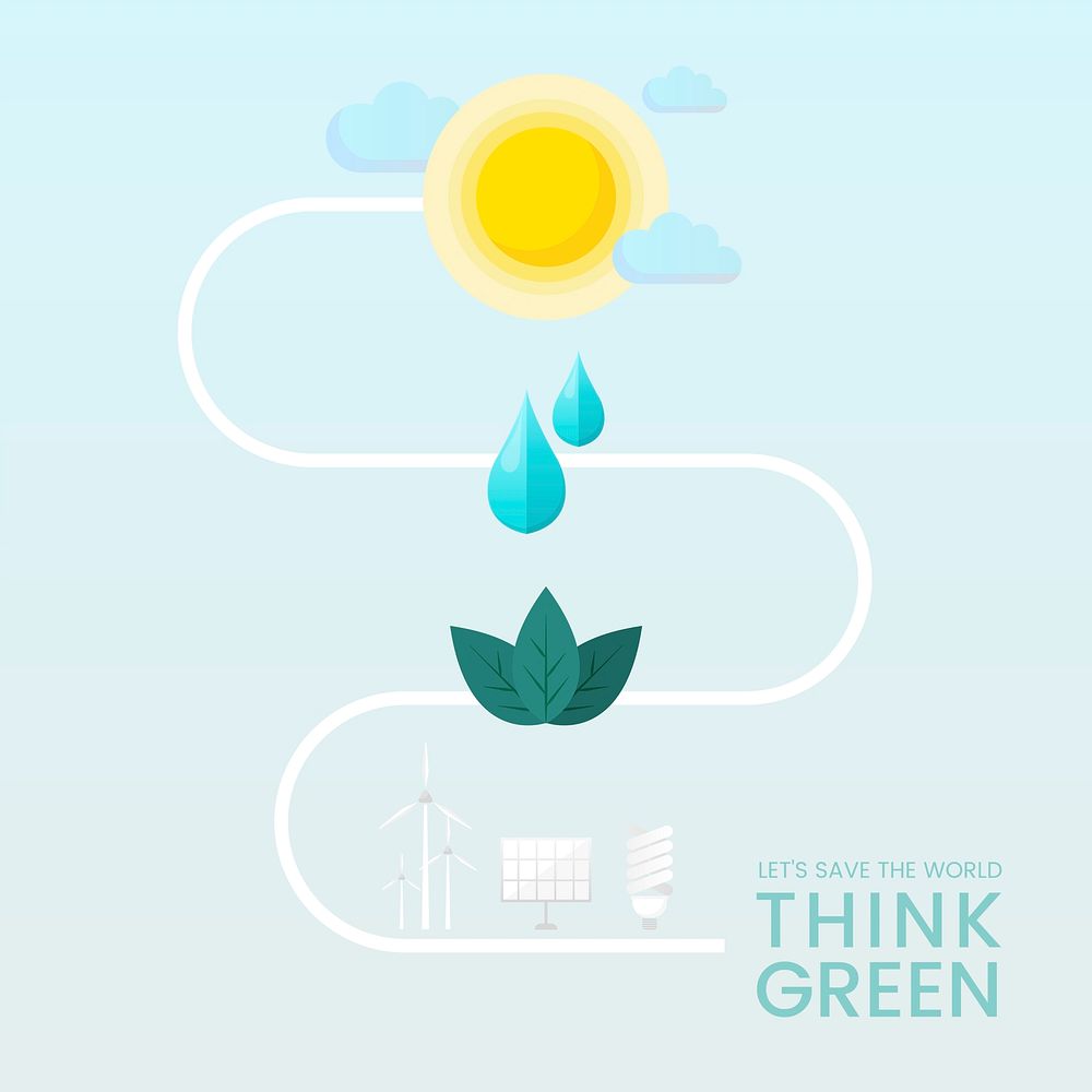 Think green environmental conservation vector