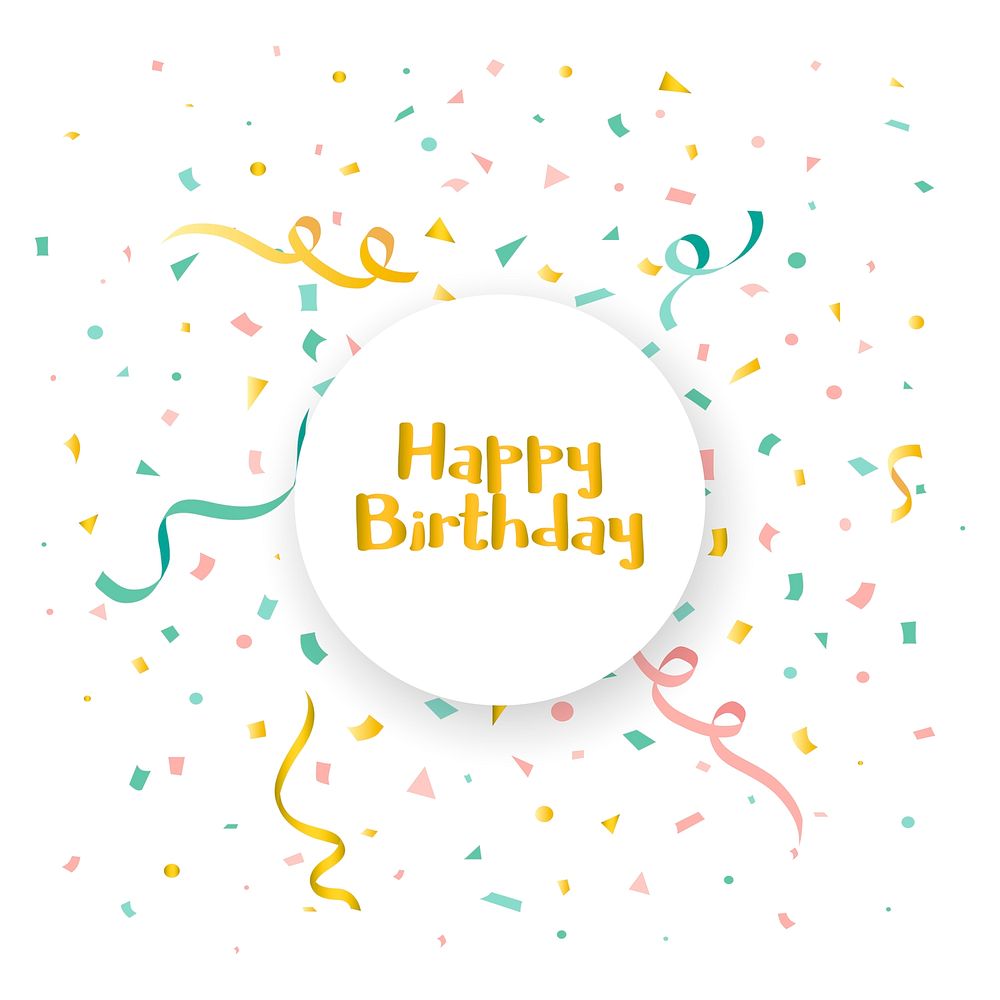 Happy Birthday confetti celebration vector