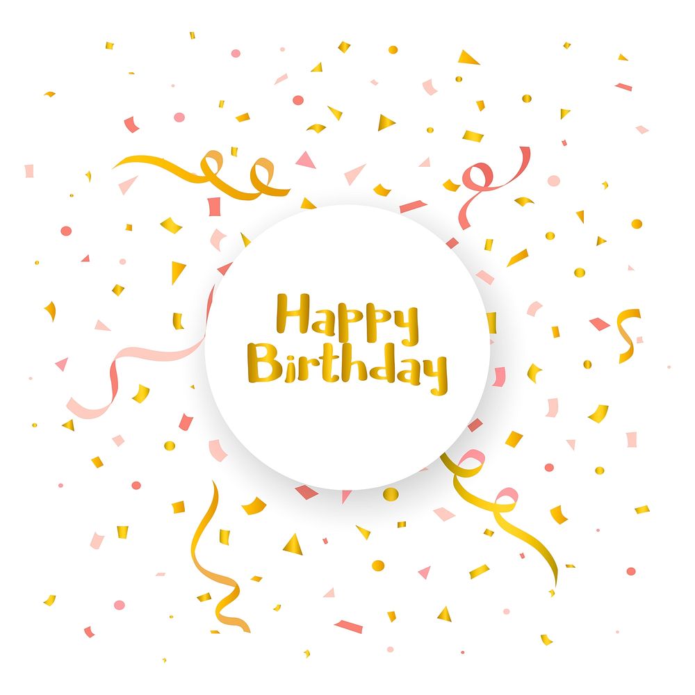 Happy Birthday confetti celebration vector | Free Vector - rawpixel