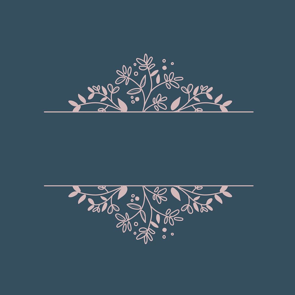 Floral logo badge clipart, aesthetic botanical illustration psd