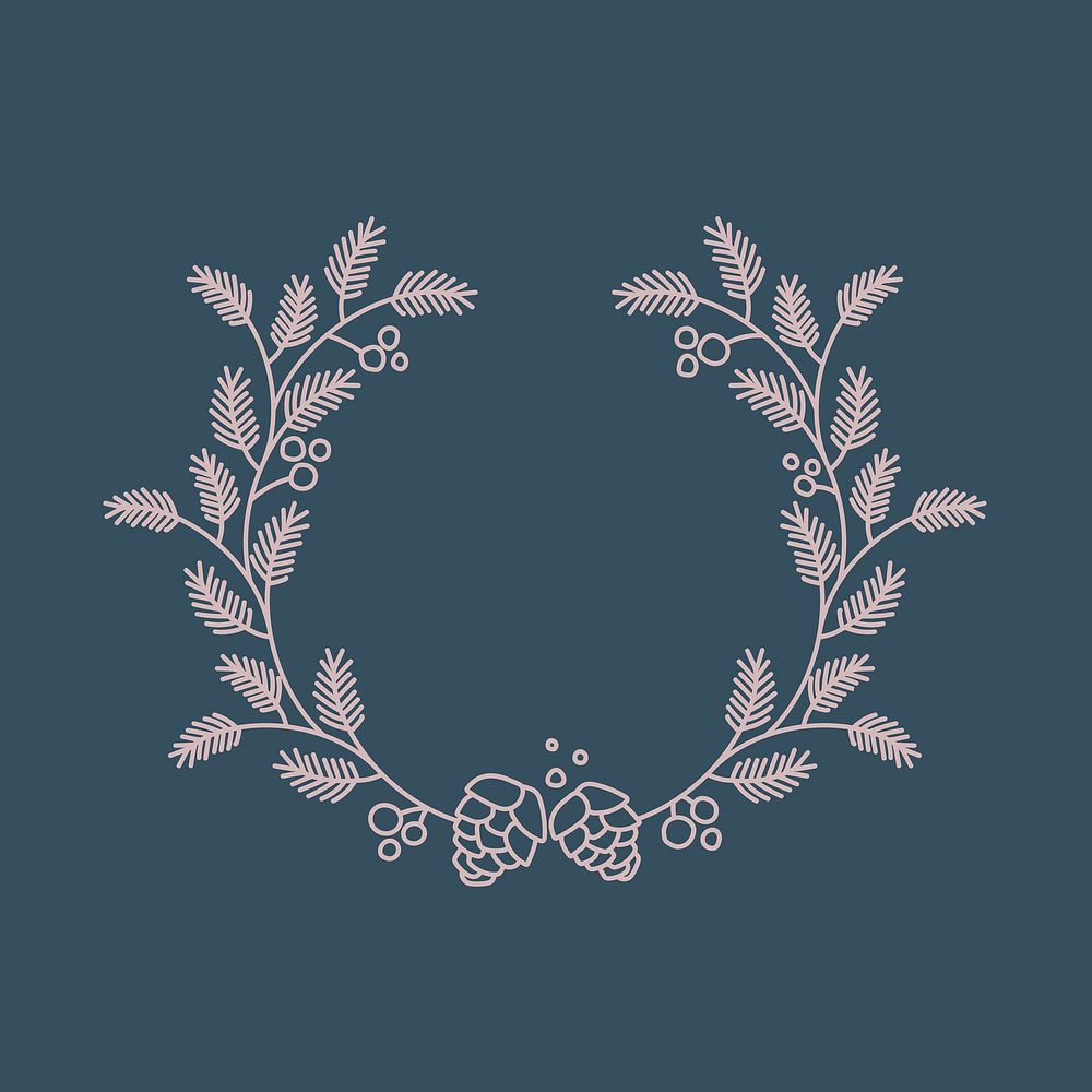 Laurel logo frame clipart, botanical illustration vector