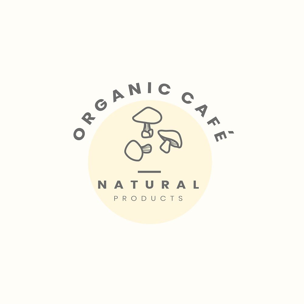 Organic cafe logo design vector