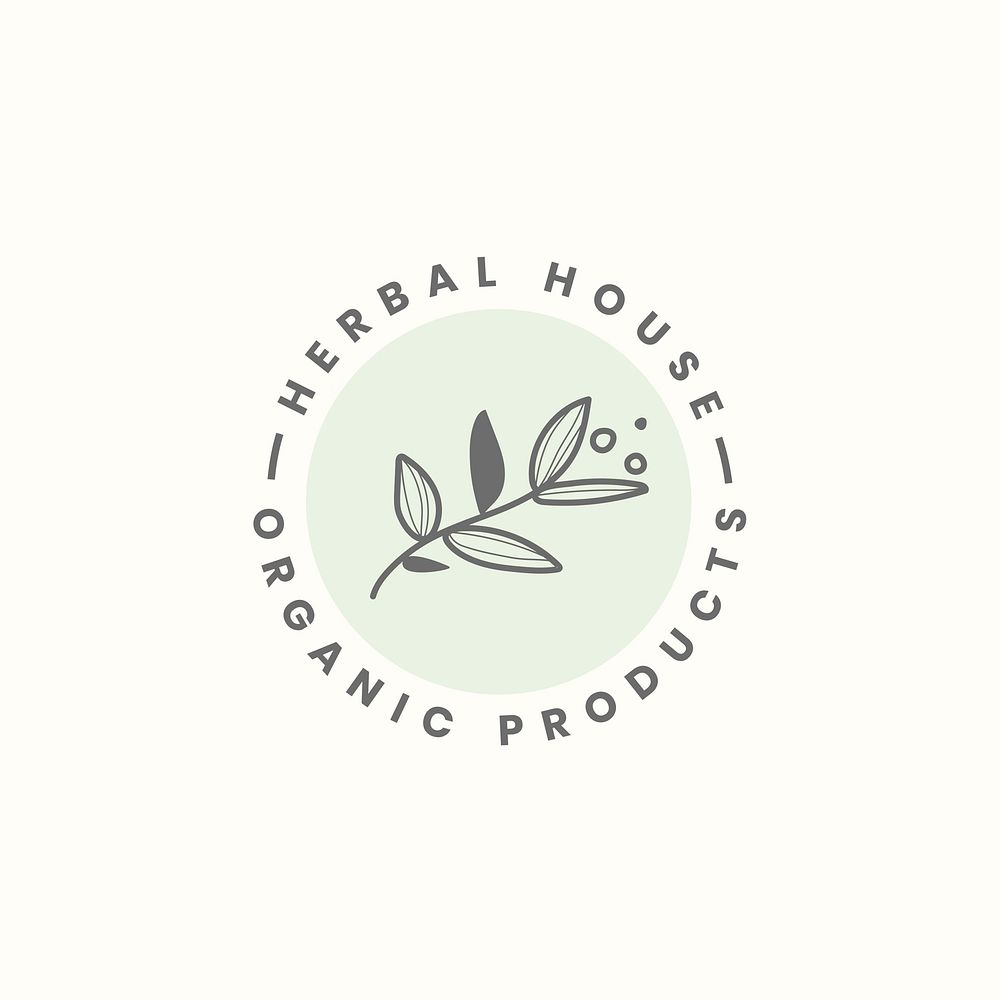 Herbal house logo design vector