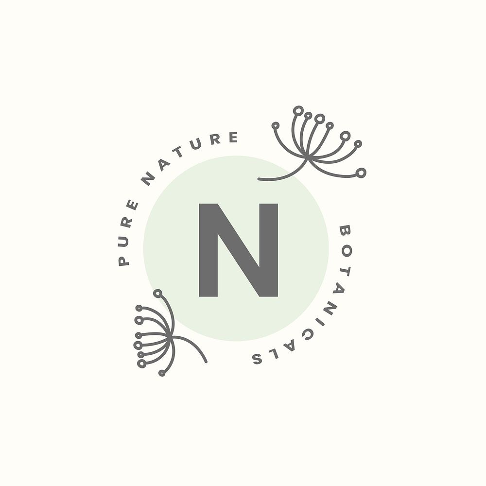 Pure nature logo design vector