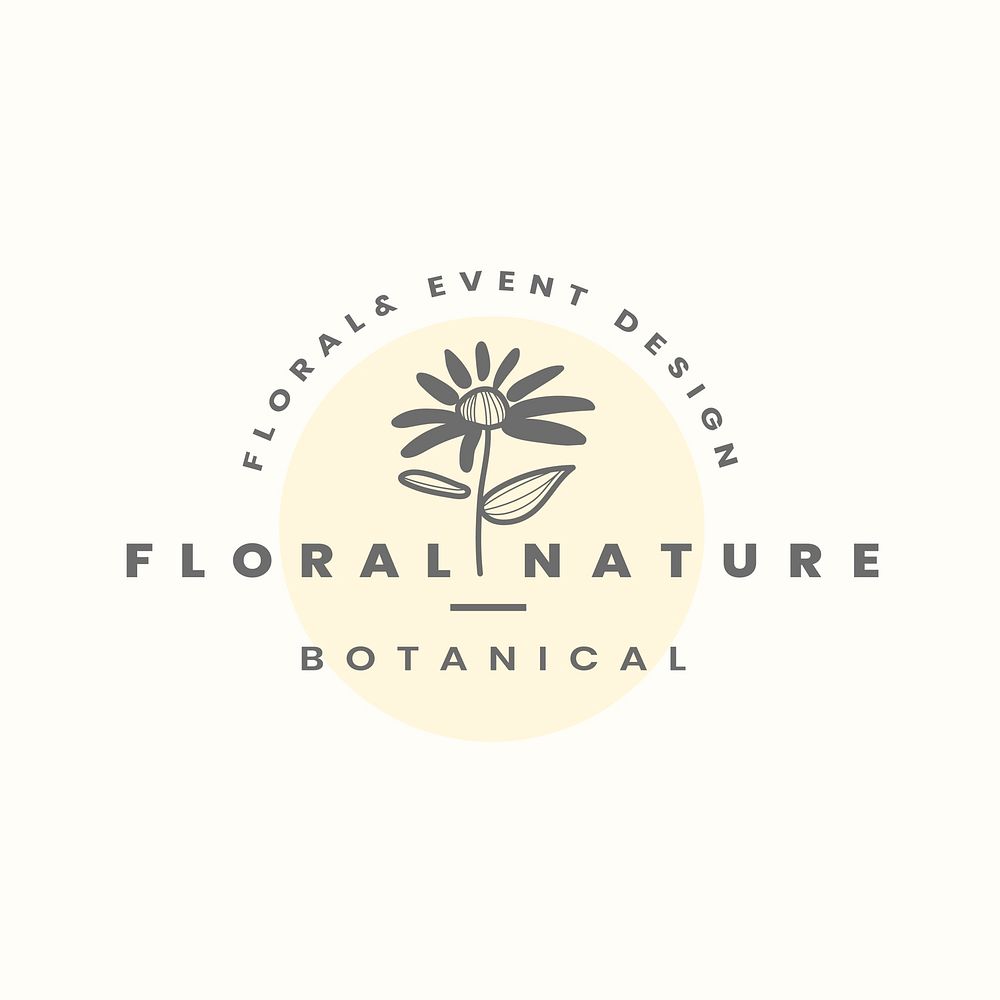 Floral nature logo design vector