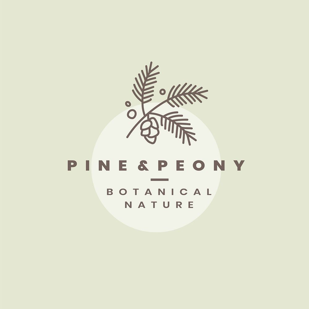 Pine & Peony logo design vector