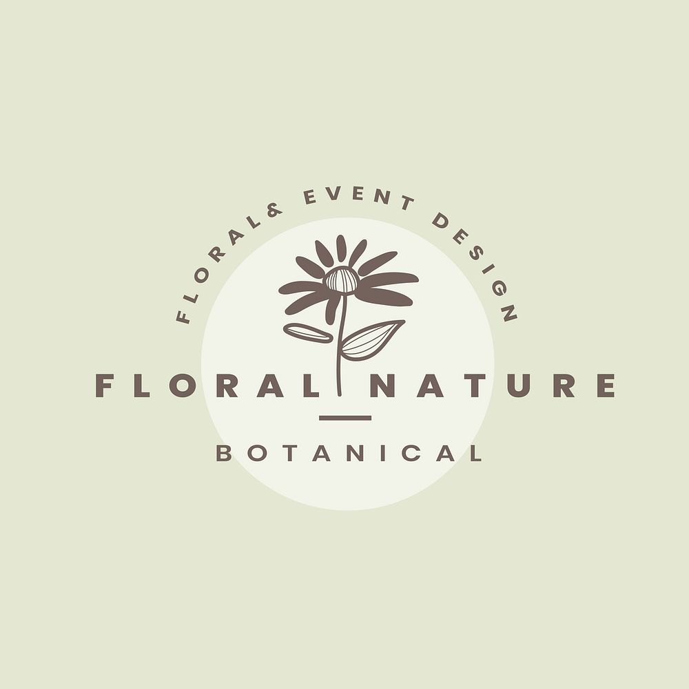 Floral nature logo design vector