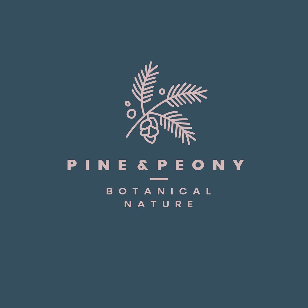Pine & Peony logo design vector