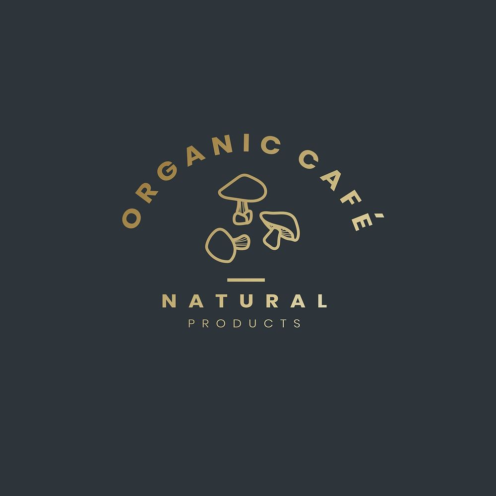 Organic cafe logo design vector