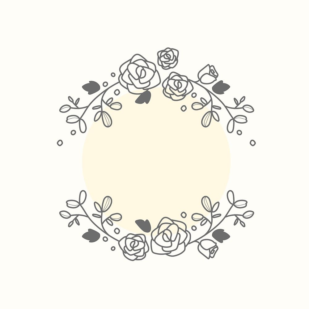 Rose logo ornament clipart, aesthetic illustration psd