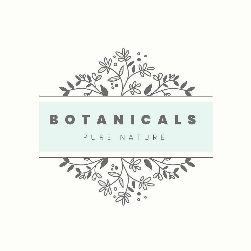 Flower business logo template, aesthetic botanical editable design psd