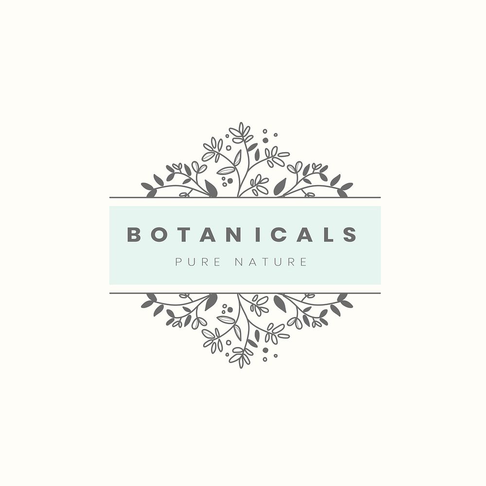 Botanical style badge design vector