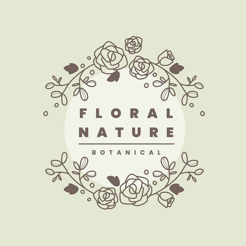Flower business logo template, aesthetic botanical editable design vector