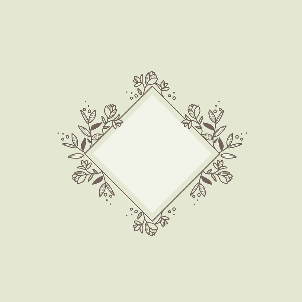 Blank botanical frame design element vector