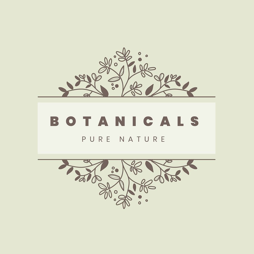 Wellness business logo template, green floral editable design psd