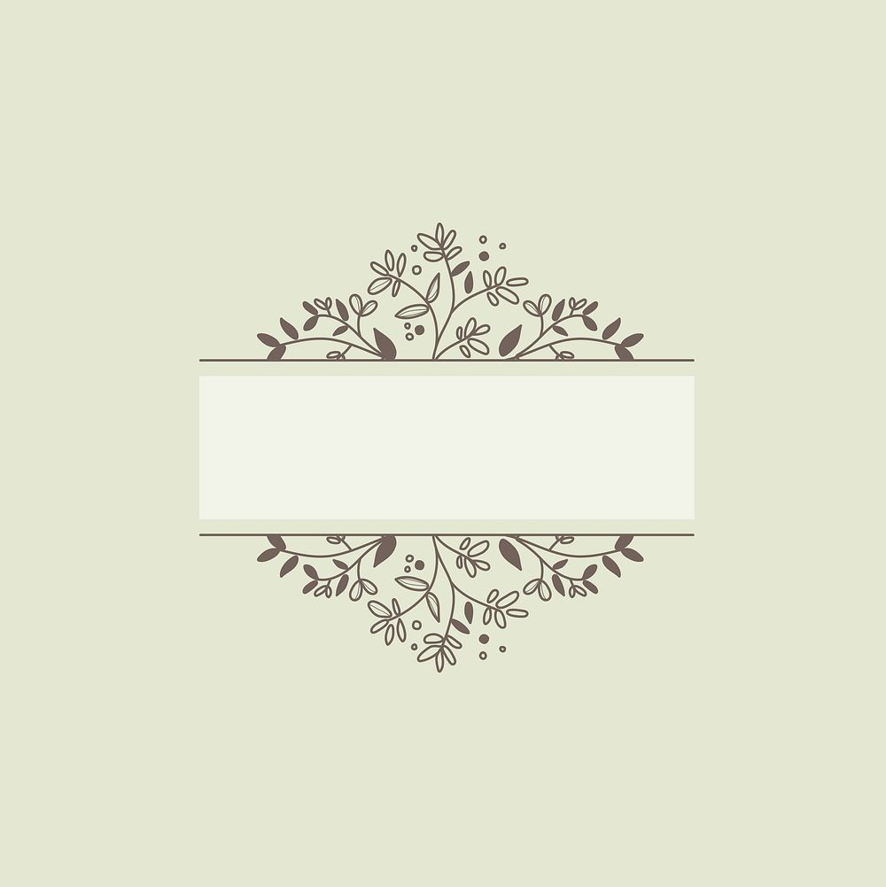 Blank botanical frame design element vector