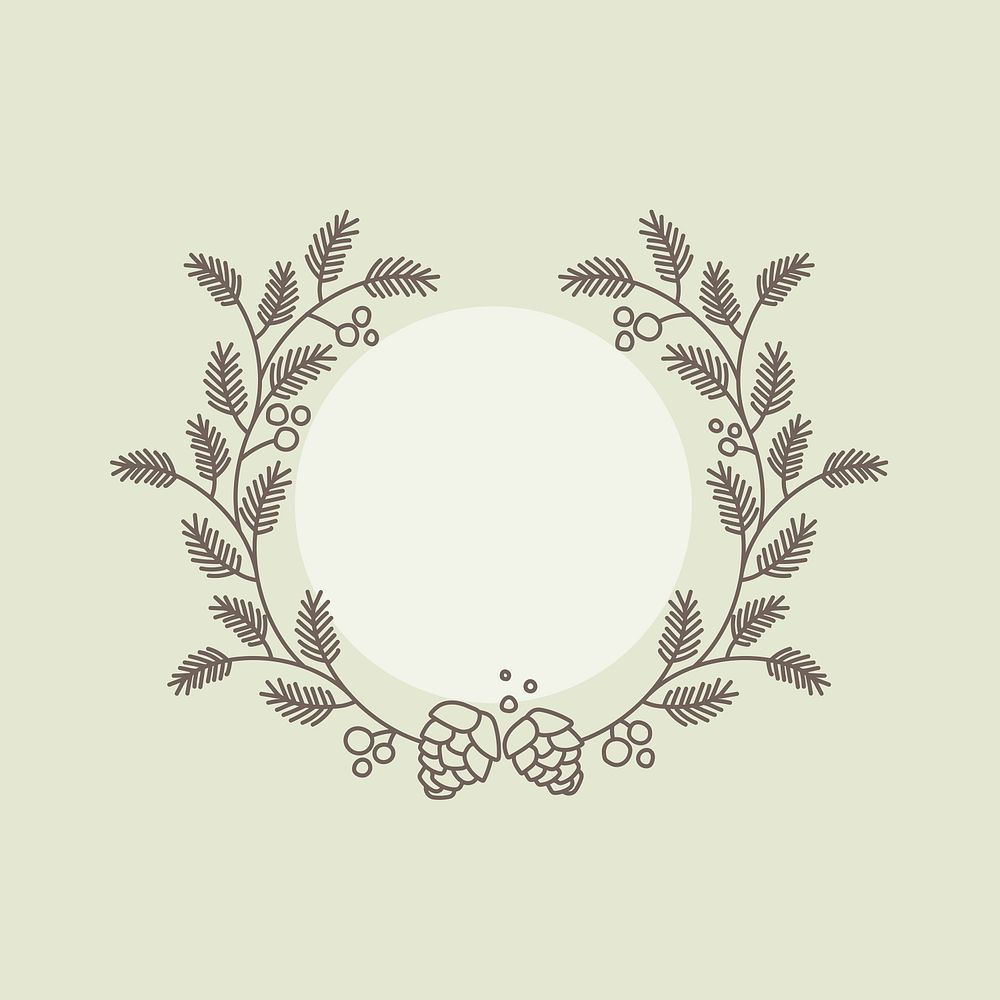 Laurel logo frame clipart, botanical illustration with blank space