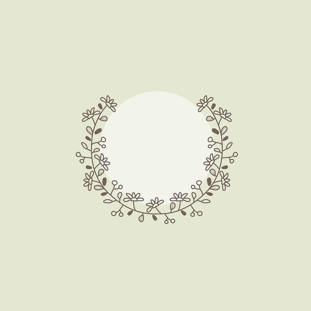 Botanical frame design element vector