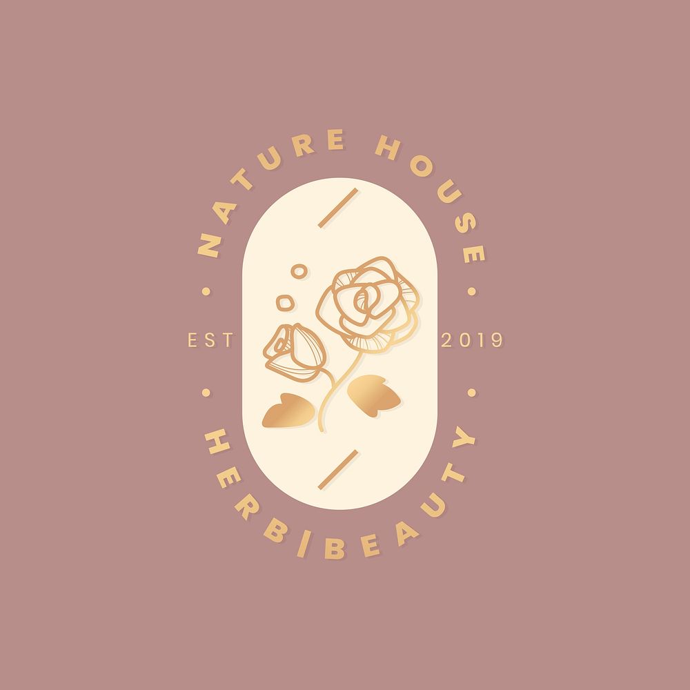 Nature house herb beauty vector