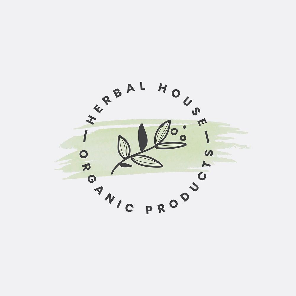 Herbal house organic products vector