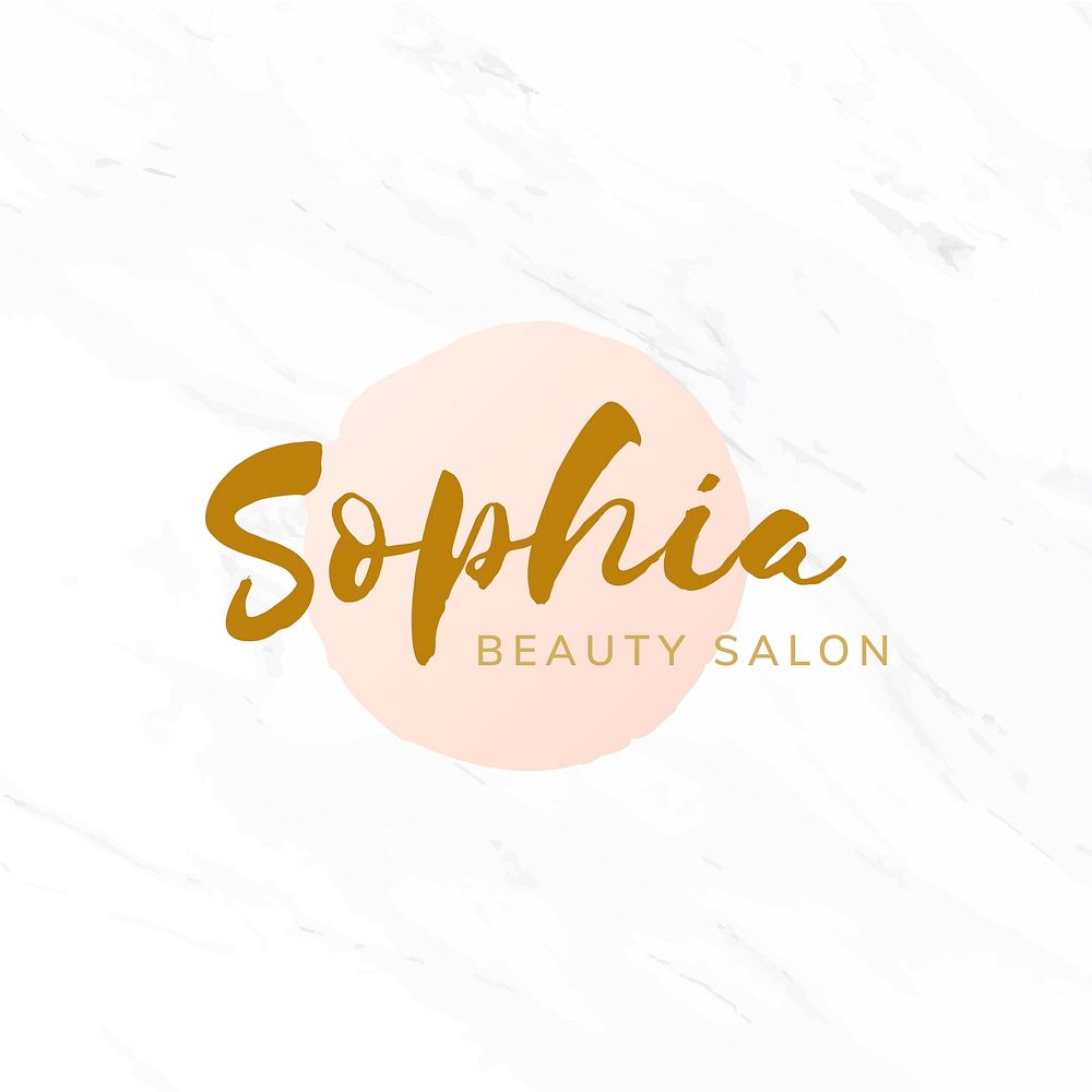 Golden beauty salon logo design vector